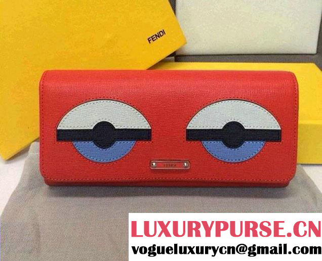 Fendi Red Monster Continental Wallet