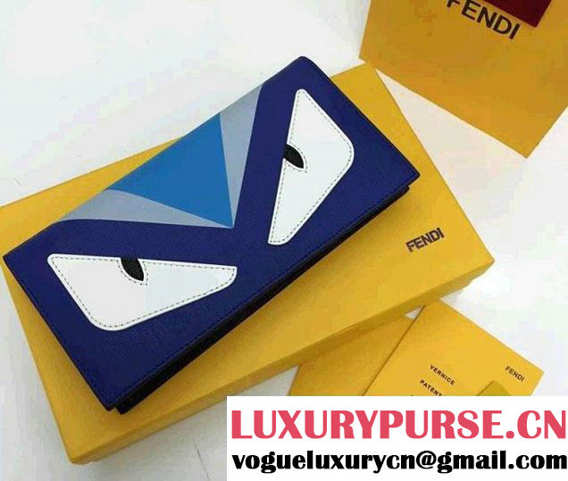 Fendi Bag Bug Monster Eyes Detail Wallet Blue 2014