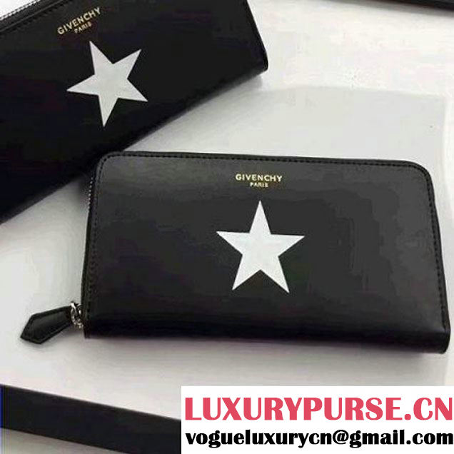 Givenchy Long Zip Around Wallet In Star Printed Leather 2017 (YZ-7032320 )