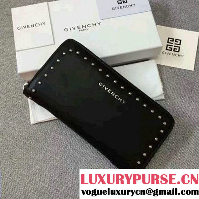 Givenchy Long Zip Around Wallet In Black Leather With Stud 2017 (YS-7032333 )