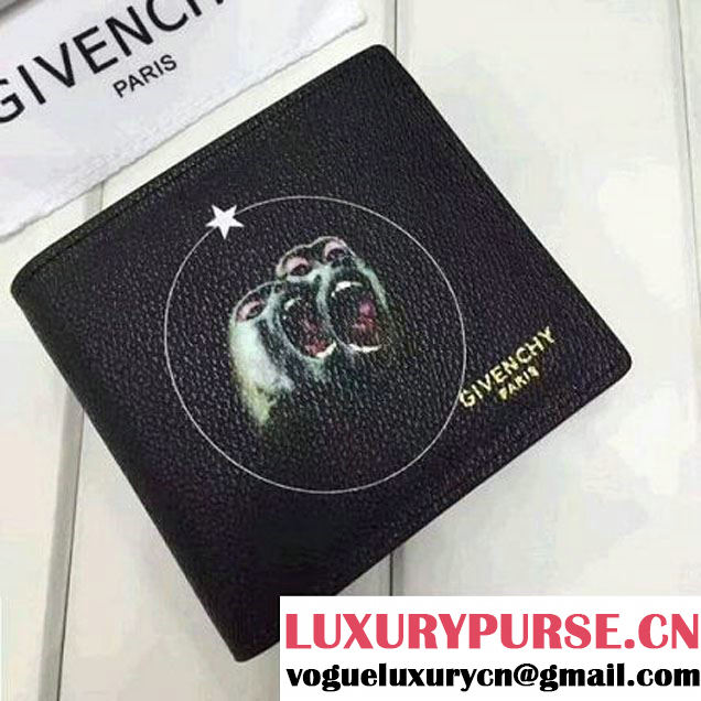 Givenchy Mini Forded Wallet In Black Leather With Orangutan Print (YS-7032407 )