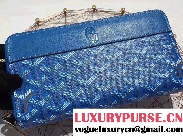 Goyard Zip Wallet Blue