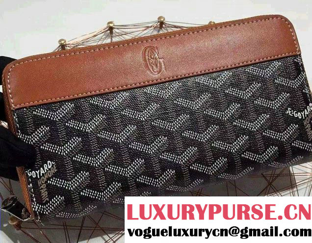 Goyard Zip Wallet Brown