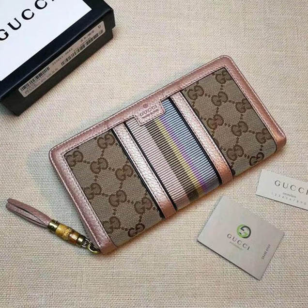 Gucci GG canvas zipper wallet 353651 pink