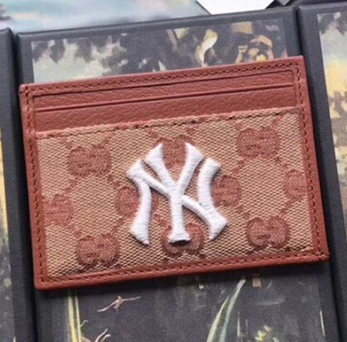 Gucci Card Case With NY Yankees Patch 547793 Beige 2018