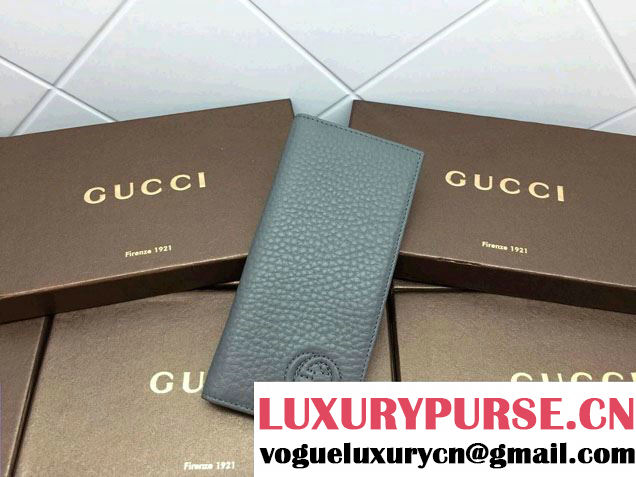 Gucci Leather Soho Long Wallet Gray 2014