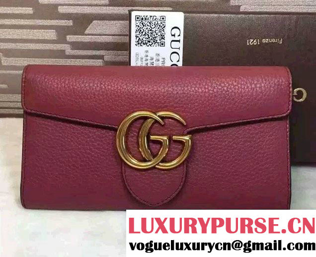 Gucci GG Marmont Continental Wallet 400586 Antiqued Rose 2016