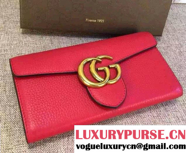 Gucci GG Marmont Continental Wallet 400586 Red 2016