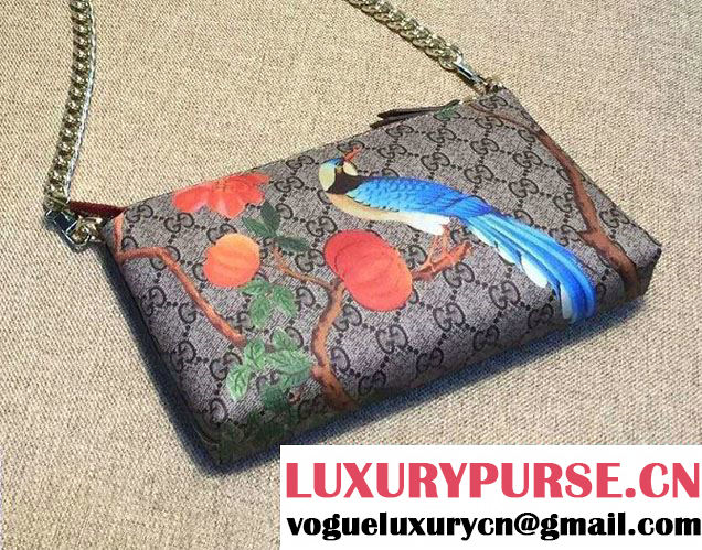 Gucci GG Supreme Canvas Wrist Chain Wallet 428449 Tian 2016