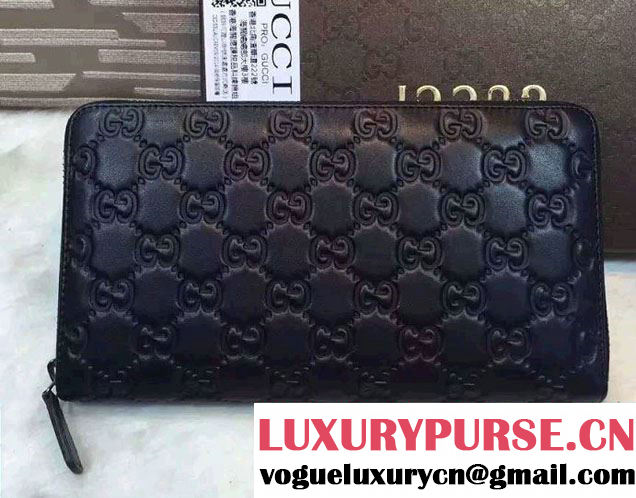 Gucci Signature Leather Contiental Wallet 233194 Black 2016