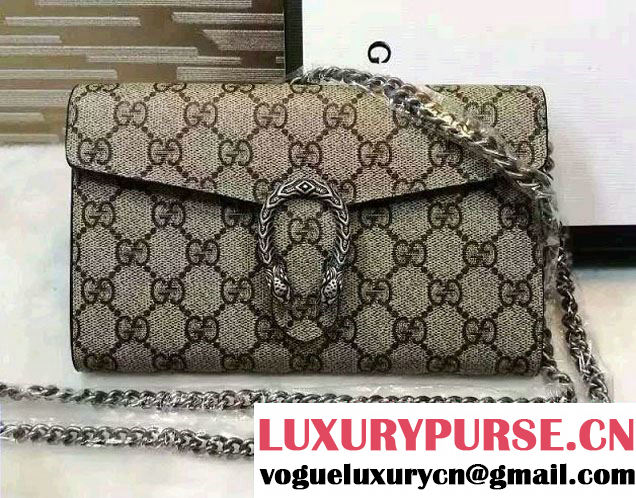 Gucci Dionysus Mini Chain Wallet Bag 401231 GG Supreme Black 2016