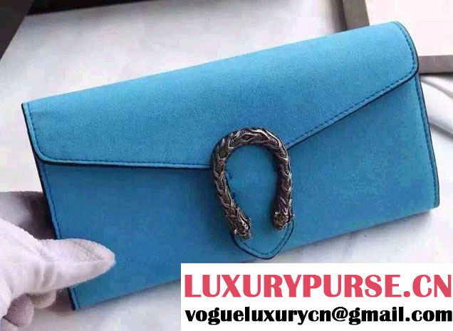 Gucci Dionysus Suede Wallet 404140 Blue 2016