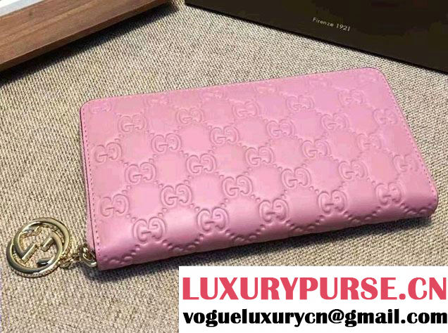 Gucci Icon Signature Wallet 409342 Pink 2016