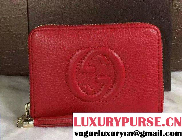 Gucci Soho Leather Disco Small Wallet 351484 Red