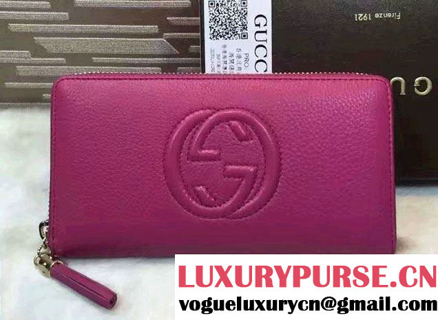 Gucci Soho Leather Zip Around Wallet 308004 Antiqued Rose