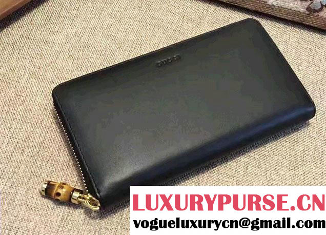 Gucci Nymphaea Zip Around Wallet 453158 Black 2017