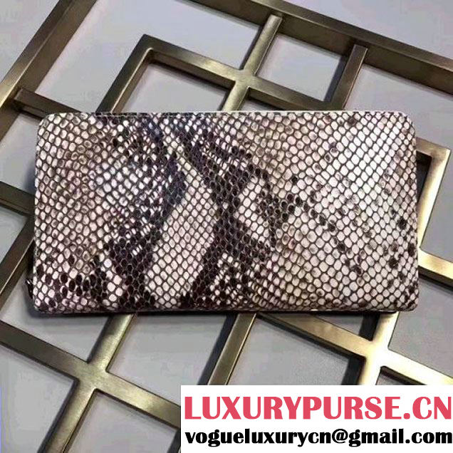 Gucci Gucci Snakeskin Pattern Zip Around Wallet Grey 2017 (XYS-7071804 )