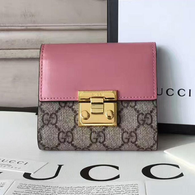 Gucci Real Leather Wallet 453155 Pink