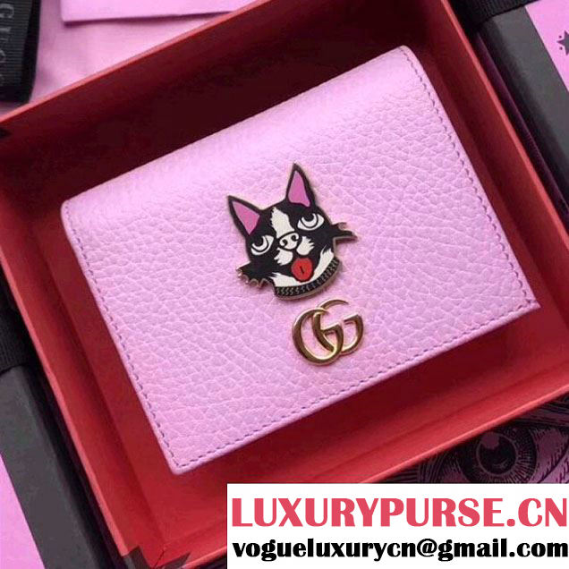 Gucci Leather Card Sase with Bosco 499325 Pink 2018 (XYS-8012518 )