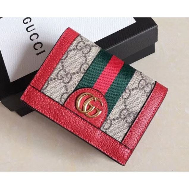 Gucci Ophidia GG Card Case 523155 Red 2018