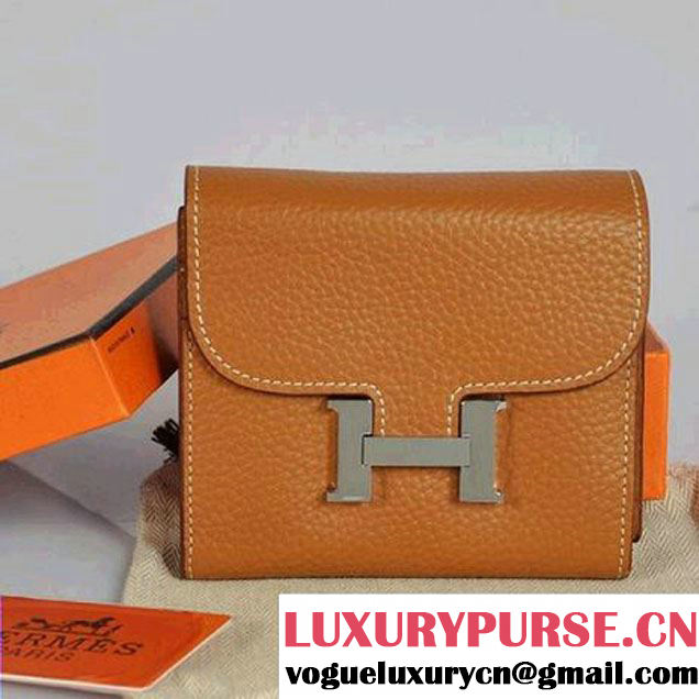 Hermes Constance Wallets Togo Leather A608 Camel