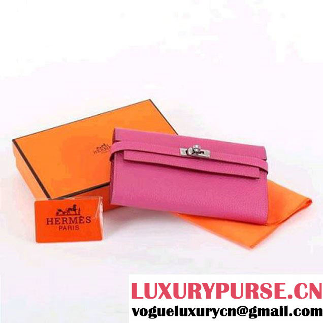 Hermes Kelly Bi-Fold Wallet A708 Roseo