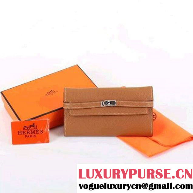 Hermes Kelly Bi-Fold Wallet A708 Coffee