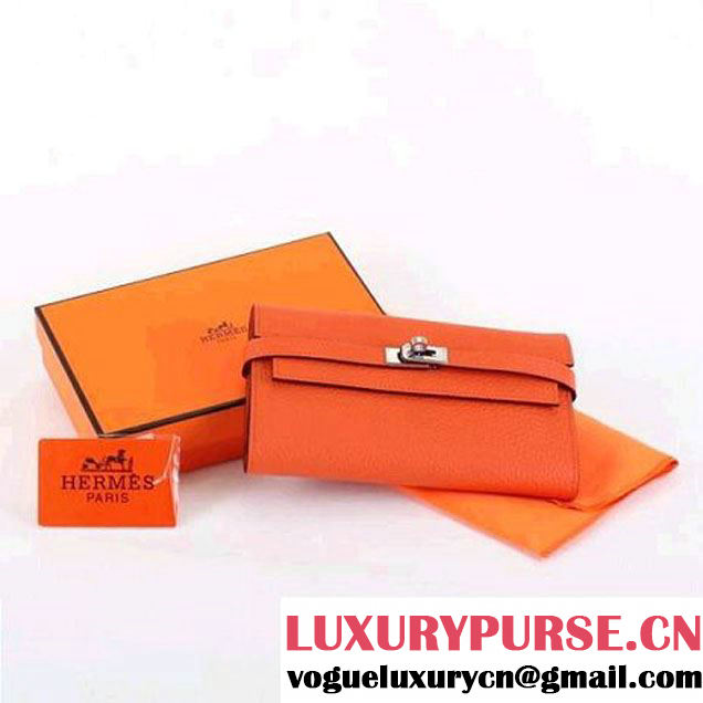 Hermes Kelly Bi-Fold Wallet A708 Orange