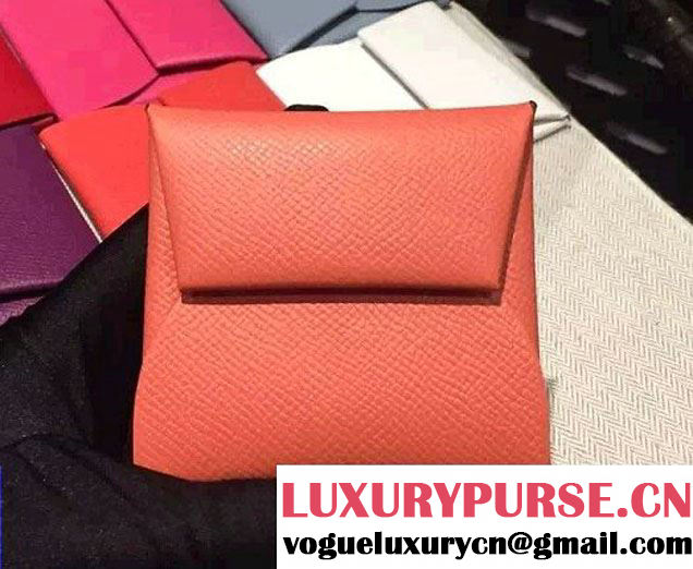 Hermes Epsom Calfskin Bastia Change Purse Orange 2015/2016