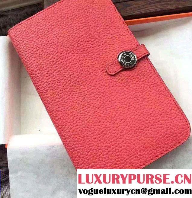 Hermes Dogon Combined Wallets A508 Light Red