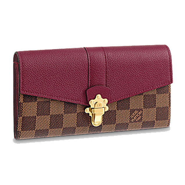 Louis Vuitton Damier Ebene Canvas Clapton Wallet N64448 Raisin