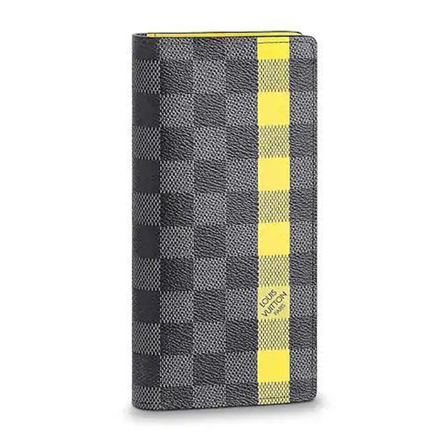 Louis Vuitton Men's Damier Graphite Canvas Brazza Wallet N60089 Yellow