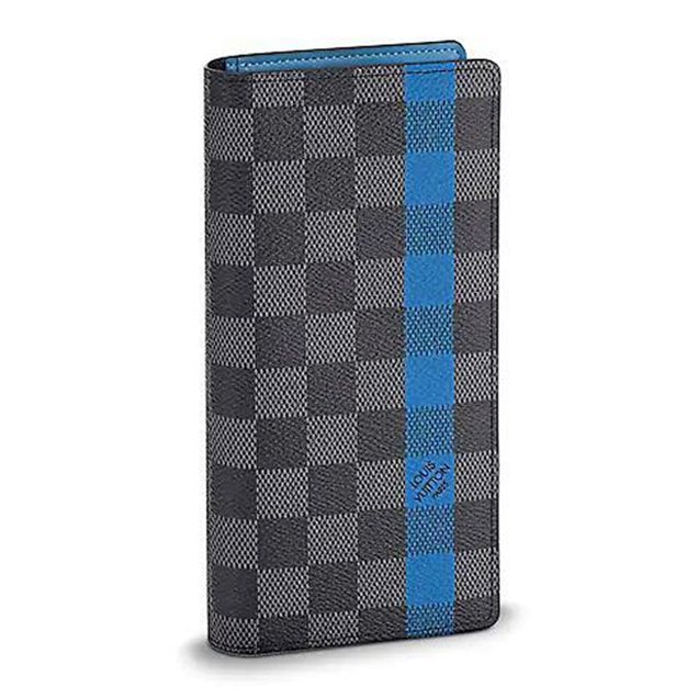 Louis Vuitton Men's Damier Graphite Canvas Brazza Wallet N60088 Blue