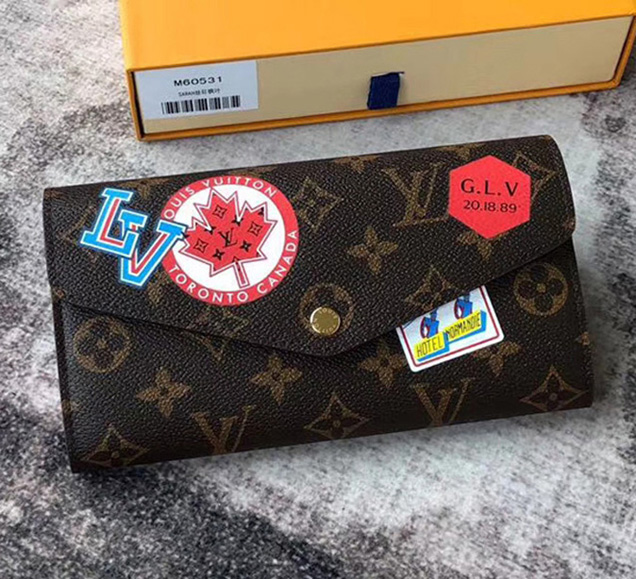 Louis Vuitton Sarah Wallet My LV World Tour M60531B Monogram Canvas