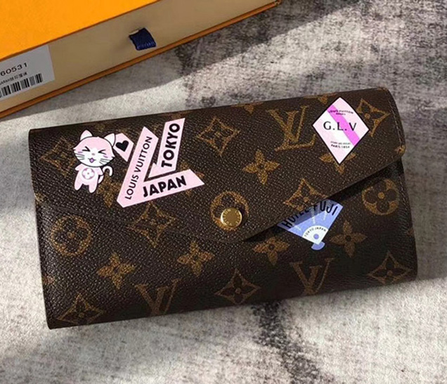 Louis Vuitton Sarah Wallet My LV World Tour M60531A Monogram Canvas