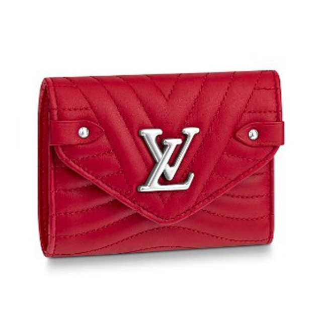 Louis Vuitton M63428 New Wave Compact Wallet Red New Wave Leather