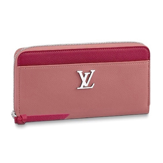 Louis Vuitton Zippy Lockme Wallet M62949 Calf Leather Rose Boudoir Lie de Vin