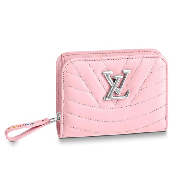 Louis Vuitton New Wave Zipped Compact Wallet M63791 Pink Smooth Calf Leather