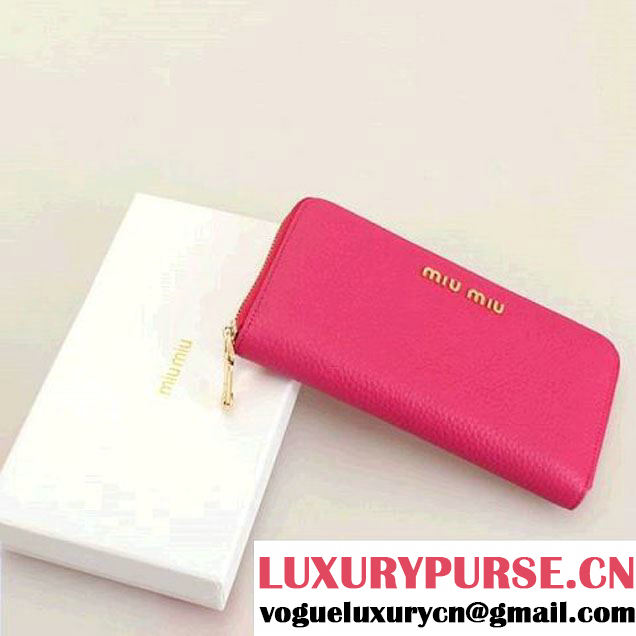 miu miu Madras Goat Leather Wallet 5M0955 Peach