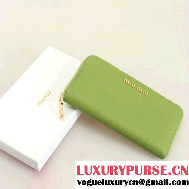 miu miu Madras Goat Leather Wallet 5M0955 Green