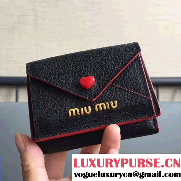 Miu Miu Goatskin Floded Envelope Wallet 5MH020 Black 2017 (JD-7112026 )