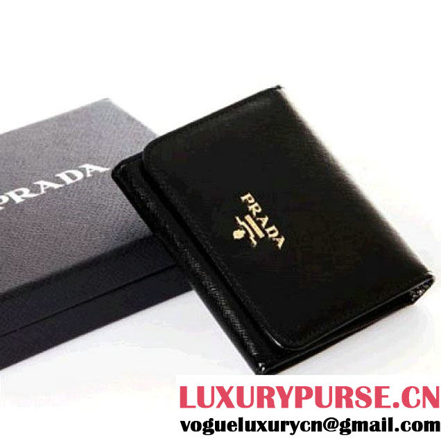 PRADA WALLET IN BRUSHED SAFFIANO LEATHER BLACK 1M0176 (SKU: #969289 ) (SKU: #969289 )