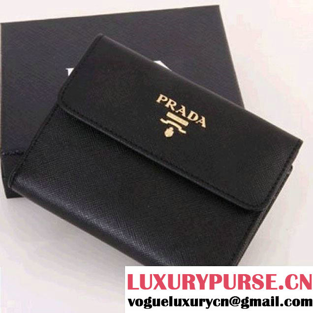 PRADA WALLET IN SAFFIANO LEATHER BLACK 1M0523 (SKU: #487271 ) (SKU: #487271 )