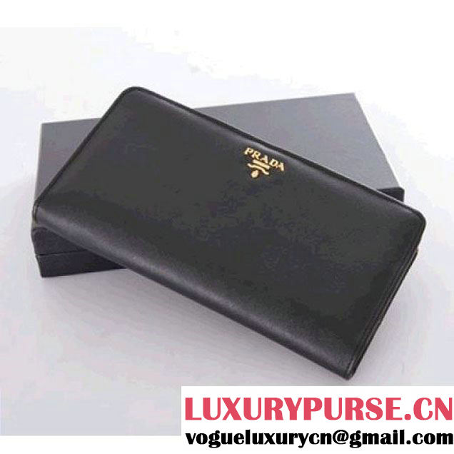 PRADA WALLET IN SAFFIANO LEATHER BLACK 1M1316 (SKU: #412325 ) (SKU: #412325 )