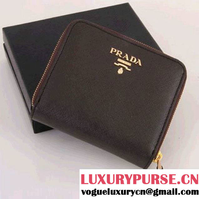 PRADA WALLET IN SAFFIANO LEATHER BROWN 1M0522 (SKU: #724570 ) (SKU: #724570 )