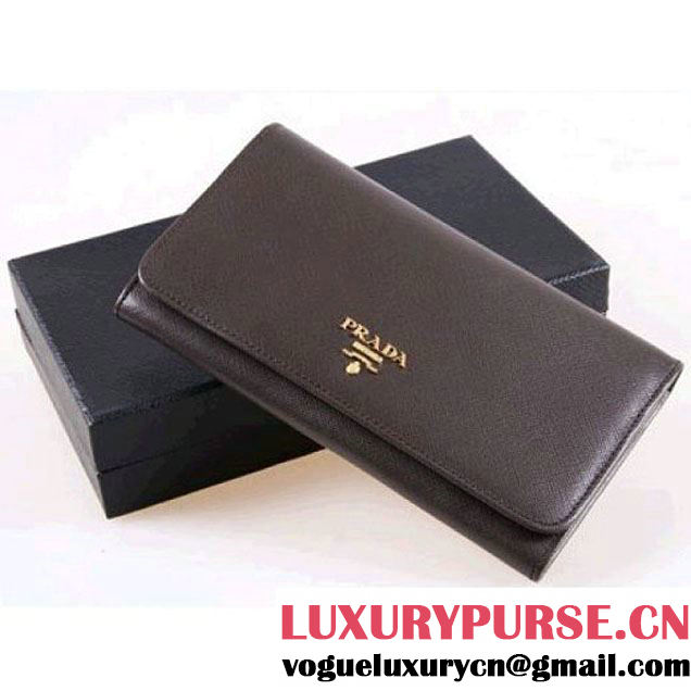 PRADA WALLET IN SAFFIANO LEATHER BROWN 1M0608 (SKU: #551610 ) (SKU: #551610 )