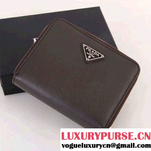 PRADA WALLET IN SAFFIANO LEATHER BROWN M201A (SKU: #294401 ) (SKU: #294401 )