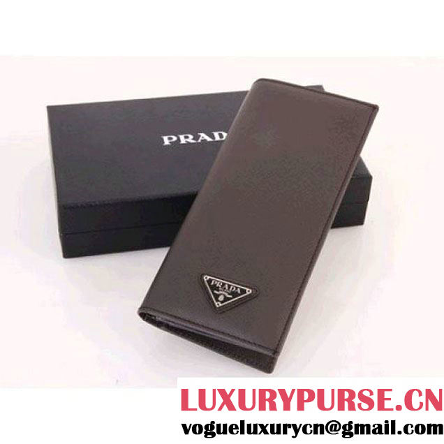 PRADA WALLET IN SAFFIANO LEATHER BROWN M836A (SKU: #614935 ) (SKU: #614935 )