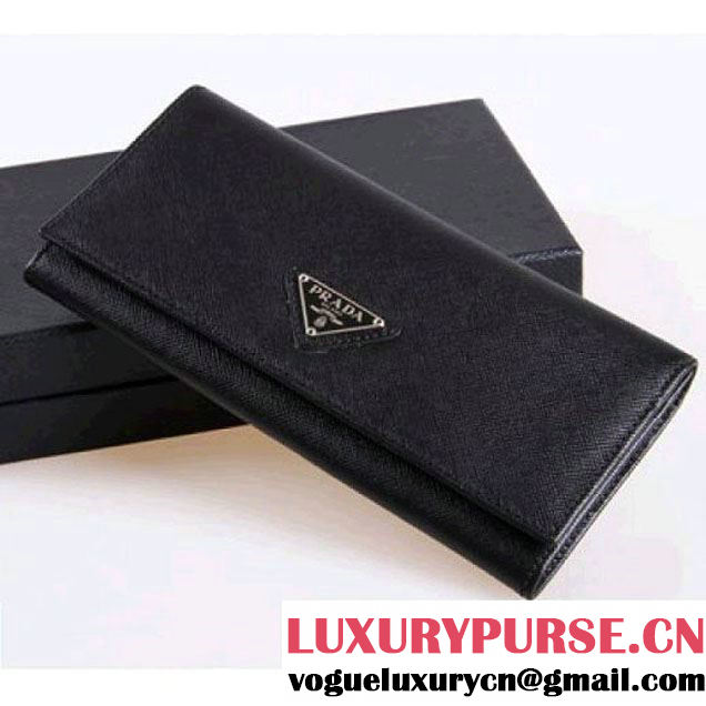 PRADA WALLET IN SAFFIANO LEATHER M201A BLACK (SKU: #371504 ) (SKU: #371504 )