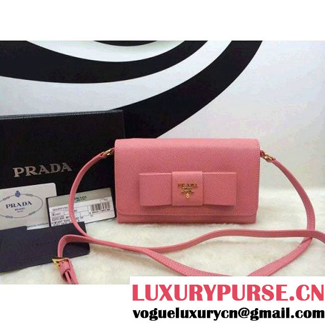 Prada BT1009 Saffiano Leather Shoulder Bag Pink (1a069-050602 )